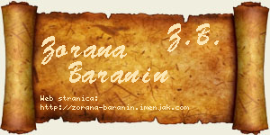 Zorana Baranin vizit kartica